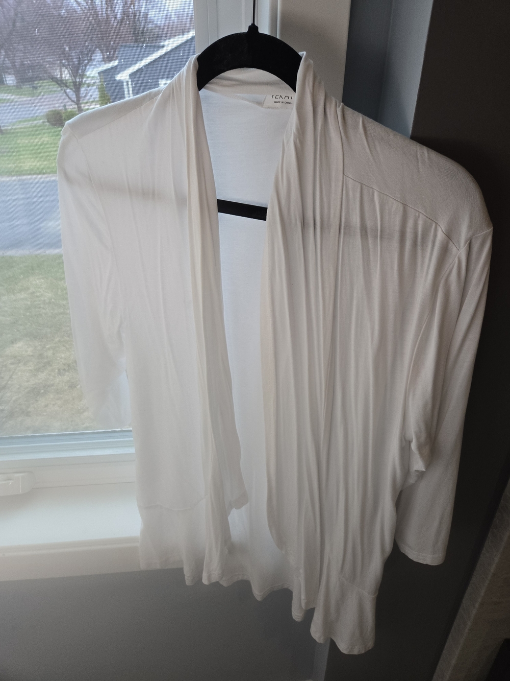 Lightweight Cream Open-Front Cardigan -